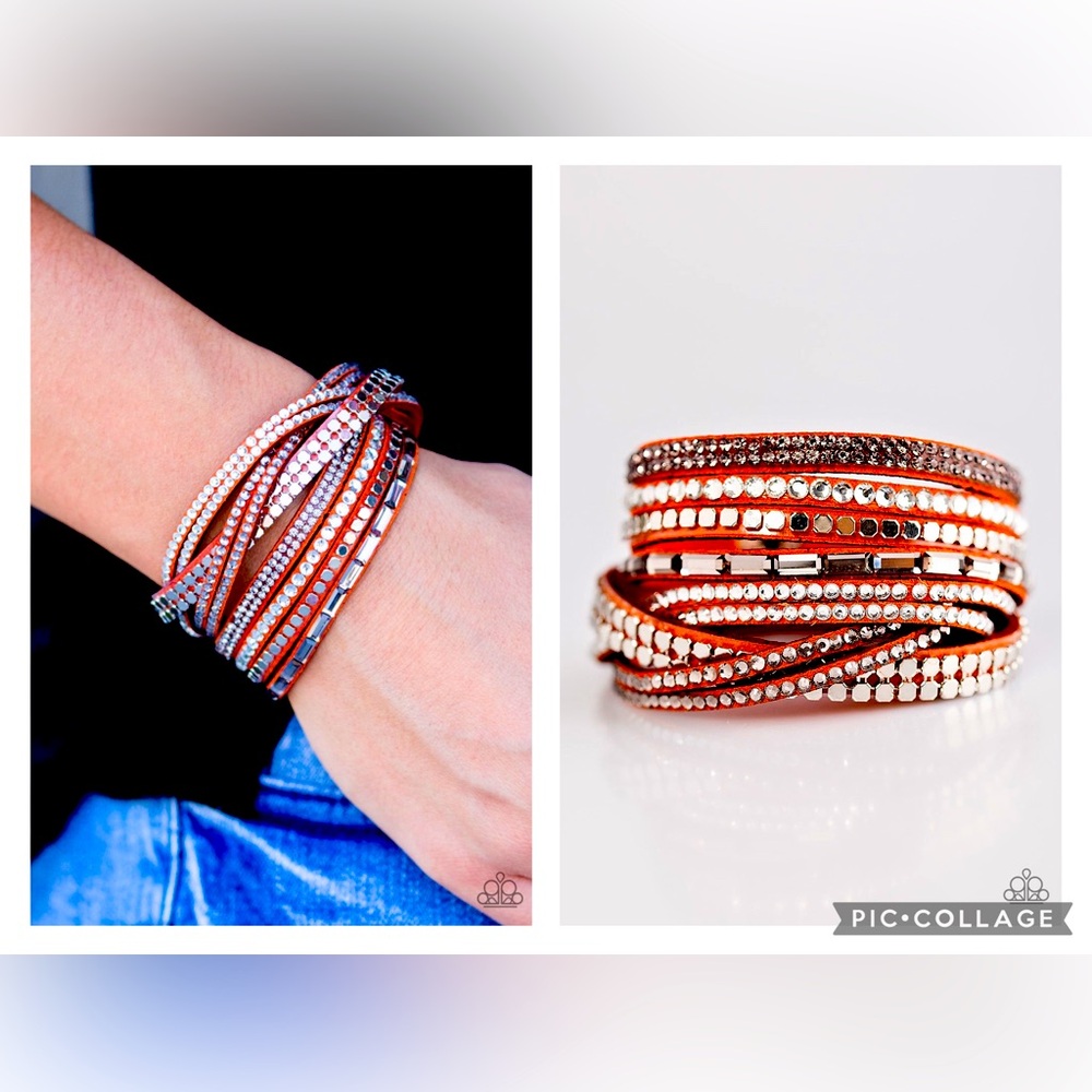 Paparazzi I Came to Slay Orange Snap Double Wrap Bracelet